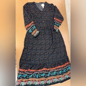 Pretty Garden Boho Maxi Dress Large Prarie